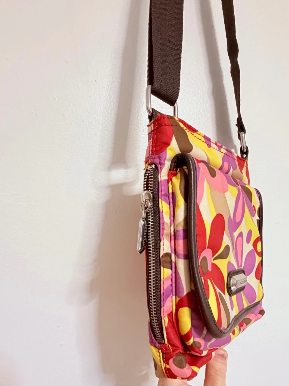 FRANCI SARTO Crossbody Floral Nylon Purse